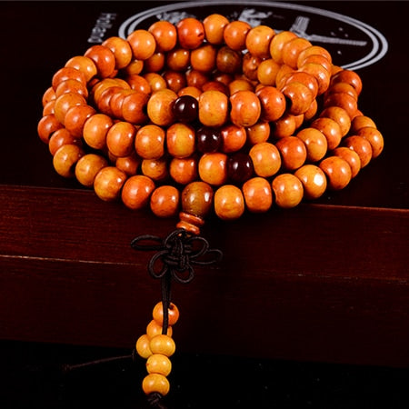 108 Beads 8mm Natural Sandalwood Buddhist Buddha Wood Prayer Beaded Knot black ebony Unisex Men Bracelets & Bangles for Women