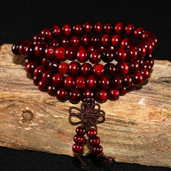 108 Beads 8mm Natural Sandalwood Buddhist Buddha Wood Prayer Beaded Knot black ebony Unisex Men Bracelets & Bangles for Women