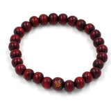 108 Beads 8mm Natural Sandalwood Buddhist Buddha Wood Prayer Beaded Knot black ebony Unisex Men Bracelets & Bangles for Women