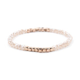 BOJIU Multicolor Crystal Strand Bracelets For Women Gold Acrylic Copper Beads Pink White Black Gray Crystal Bracelet Femme BC226