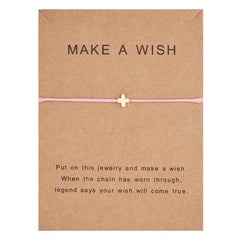 Rinhoo Fashion Woven Adjustable Bracelet With Card Infinity Love Gold Crown Star Charm Bracelet for Girls Jewelry Drop Shipping